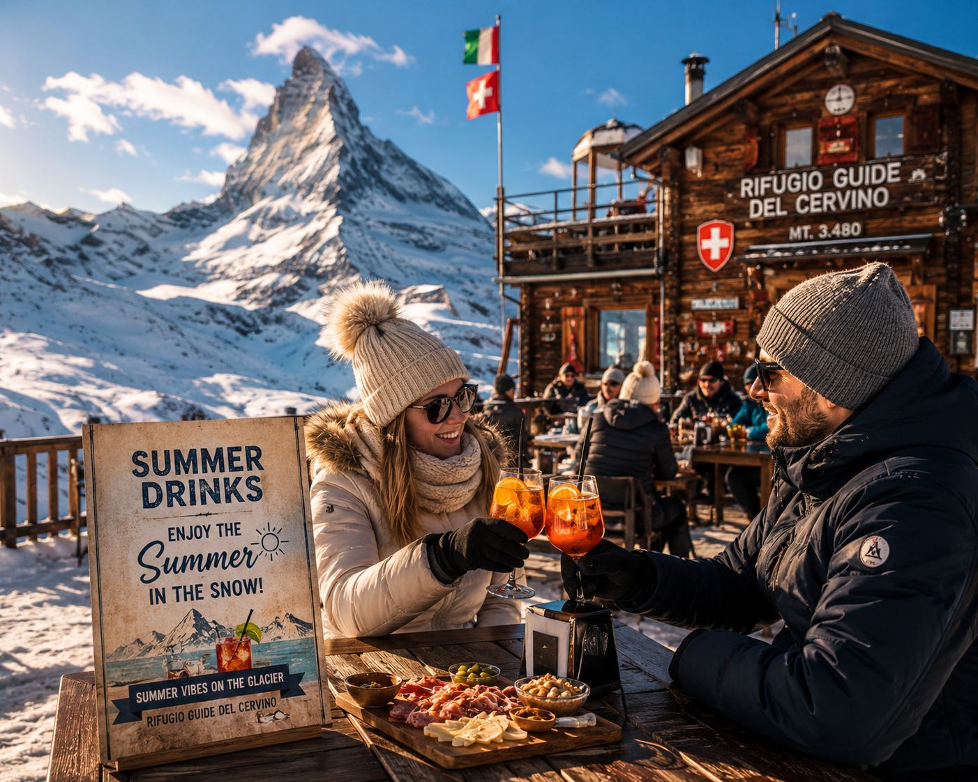 Matterhorn: crossing the Alps in the sky: Zermatt, Glaciers and Italy