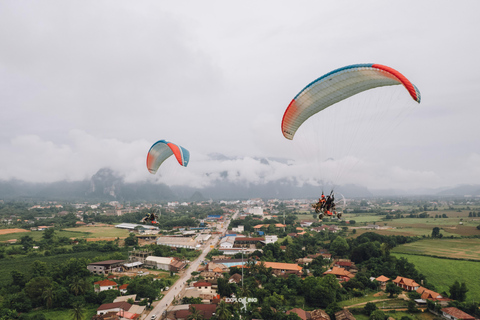 Paramotor Flight Experience in Vang Vieng, Laos