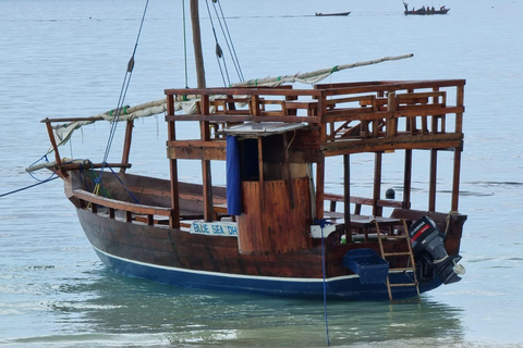 Zanzibar: Tour di Mnemba con snorkeling e delfini con barca Dhow