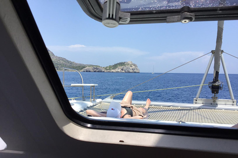 Rhodes: Sailing Catamaran Day Cruise with food and drinks