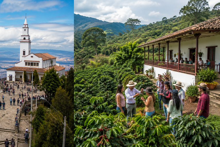 From Bogotá: Cerro Monserrate or Guadalupe and All-Inclusive Coffee Sightseeing Tour