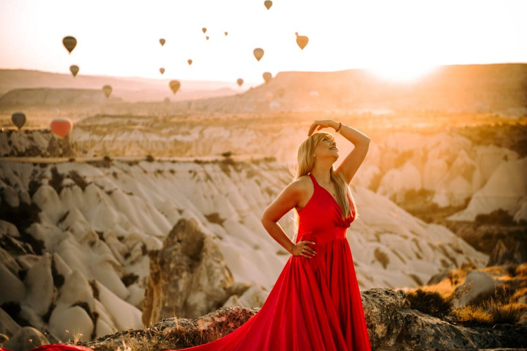 Cappadocia: Private Photo Shoot with Flying Dress & Horses Horse Photo Shoot Experience