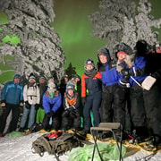 Ruka : randonnée en raquettes en soirée