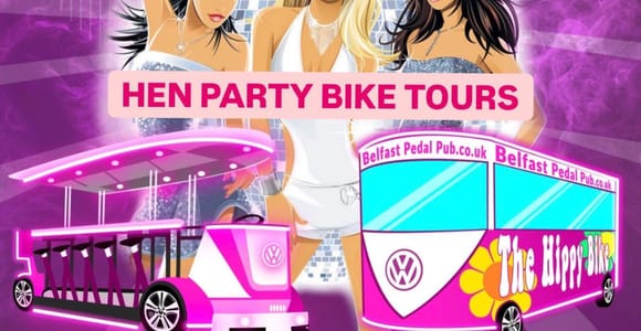 Luxuriöse Pink Hen Party Bike Tour durch Belfast