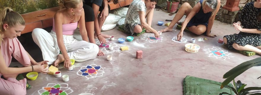 Pondichéry : atelier d'art kolam