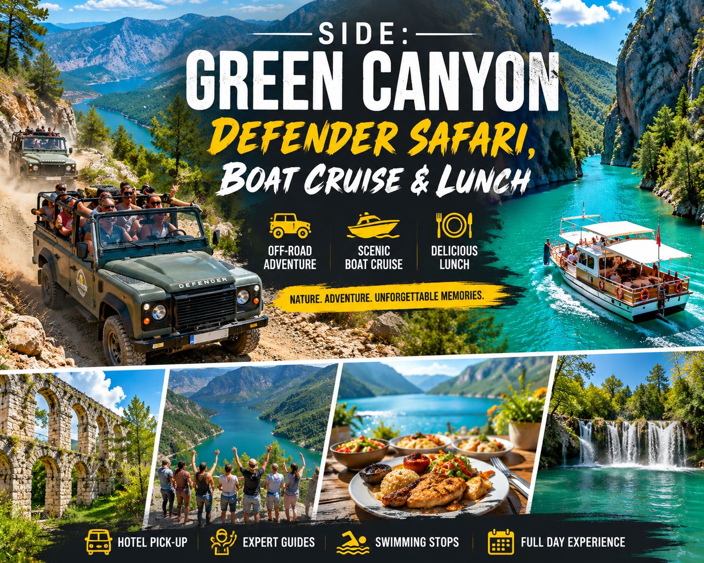 Side: Green Canyon Defender-Safari, Bootsfahrt & Mittagessen