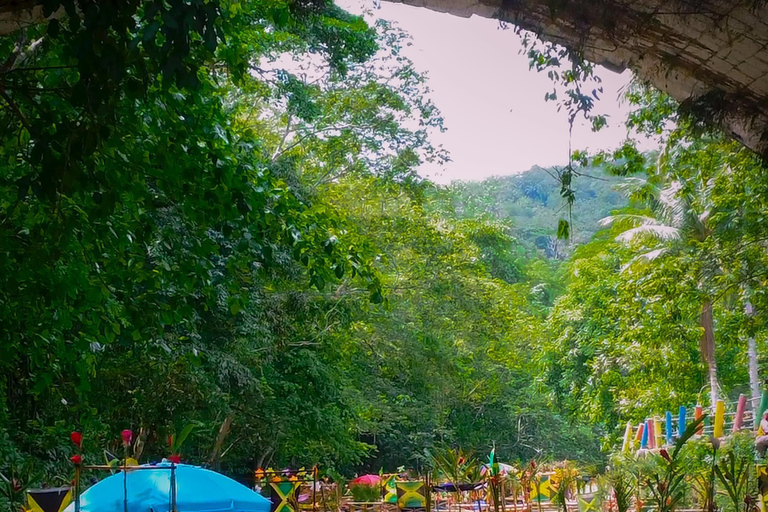 Ferme de marijuana, rafting en bambou et visite de la plage de la grotte des docteursDepuis Montego Bay