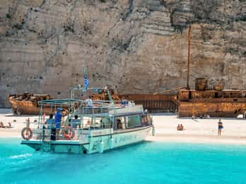 Zante: Half-Day Tour to Navagio, Blue Caves & White Beach