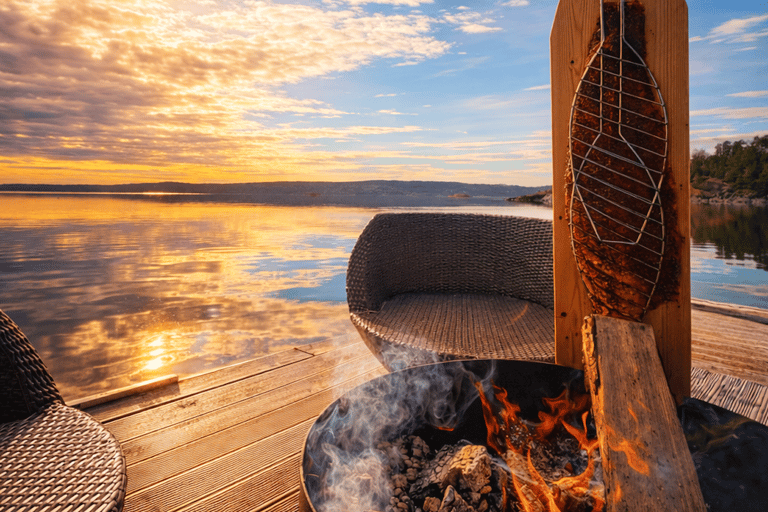 Oslo: Malmøya Island Salmon Grilling Workshop & Jacuzzi