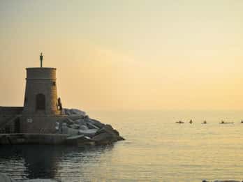 Sunset a Portofino in kayak e sup