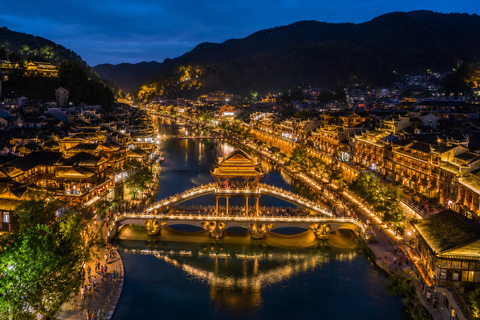 Zhangjiajie: Fenghuang Ancient Town Cruise Ticket & Transfer Tuo River Night Cruise E-Ticket