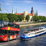 Riga: autobus hop-on hop-off e crociera fluviale – Biglietto combinato