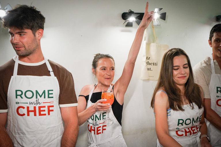 Rome Cooking Class: Make Pasta & Mix 3 Spritz Cocktails Private Experience