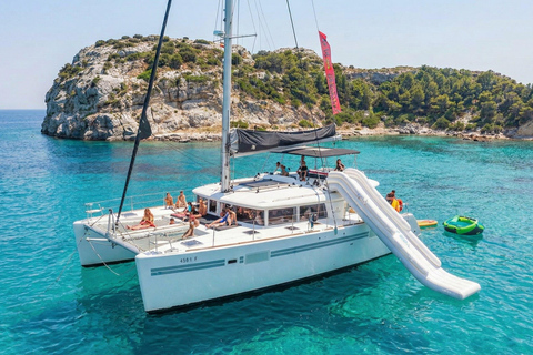 Rhodes Ultimate Catamaran Trip to Anthony Quinn & Water Toys Rhodes: Luxury Catamaran Cruise to Anthony Quinn