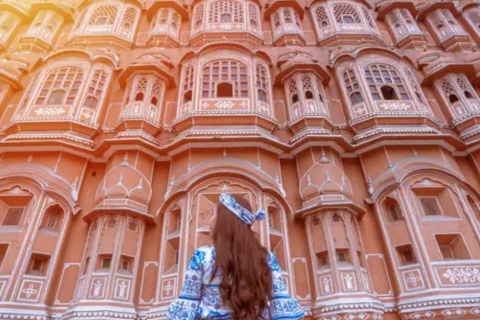 From Delhi: Guided Full Day Pinkcity Jaipur City Tour Jaipur Tour with Driver, Cab, Guide & Monuments Entrances
