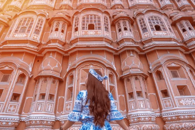 From Delhi: Guided Full Day Pinkcity Jaipur City Tour Jaipur Tour with Driver, Cab, Guide & Monuments Entrances