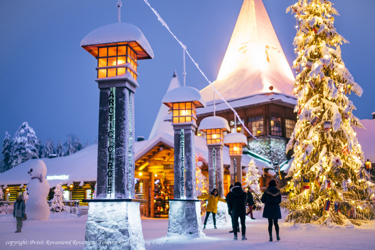 Rovaniemi: Conoce a Papá Noel, paseo en trineo tirado por renos y perros esquimales