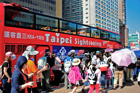 Taipei: Hop-on Hop-off-buss med sightseeing och ljudguide4-timmars busskort