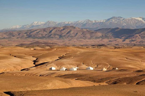 Magisches Abendessen unter den Sternen der Wüste von Agafay und Kamelritt bei Sonnenuntergang