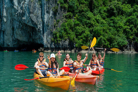 Hanoi: Aurora Halong Day Cruise - Lunch, Kayak, Swim, Cave from Halong: Cruise with Buffet, Kayaking (No transfer)
