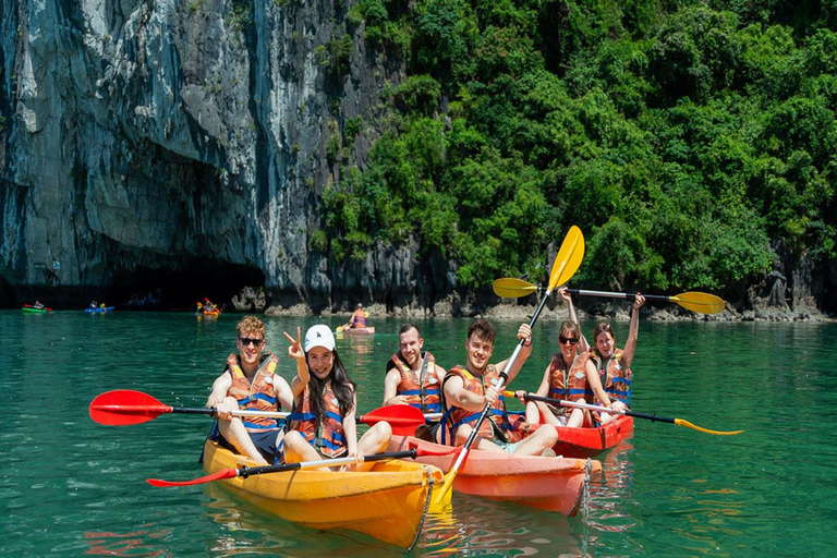 Hanoi: Aurora Halong Day Cruise - Lunch, Kayak, Swim, Cave from Halong: Cruise with Buffet, Kayaking (No transfer)