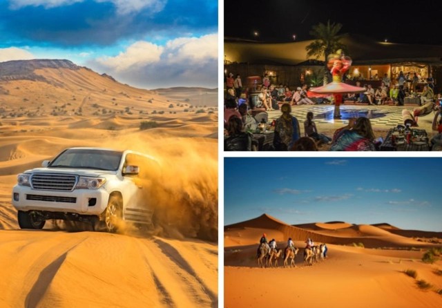 Visit Desert Safari Dubai Tour, BBQ, Shows, Camel & Sandboard Ride in Dubai