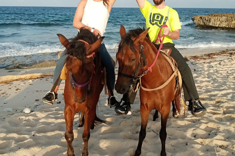 Tour privado a caballo por la playa y el parque nacional de Aruba ArikokPlaya para montar a caballo y Parque Nacional Arikok