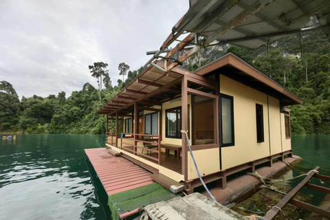 Khao Sok: Overnight Cheow Lan Lake Floating Raft House Join: Raft House Double Fan Room/Private Toilet - Coral Cave