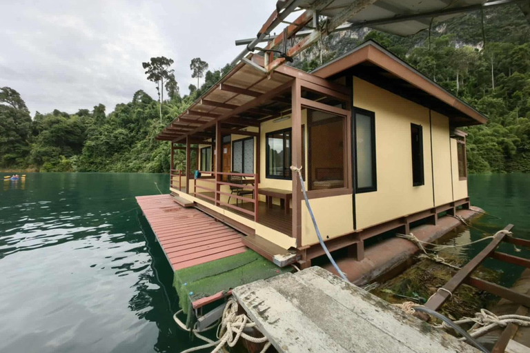 Khao Sok: Overnight Cheow Lan Lake Floating Raft House Join: Raft House Double Fan Room/Private Toilet - Coral Cave