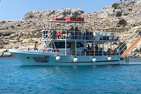 Lindos : Excursion en bateau Aperoll Spritz, 4 arrêts baignade