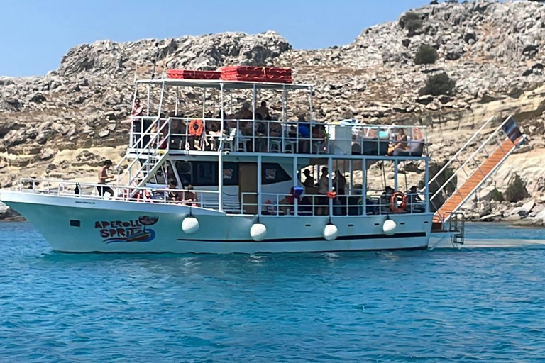 Lindos : Excursion en bateau Aperoll Spritz, 4 arrêts baignade