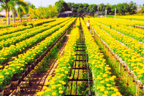 Marché flottant, village de fleurs, visite authentique du delta du Mékong