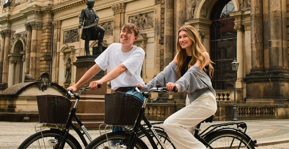 Dresden: Fahrradverleih - Stadtrad mit Option Kindersitz