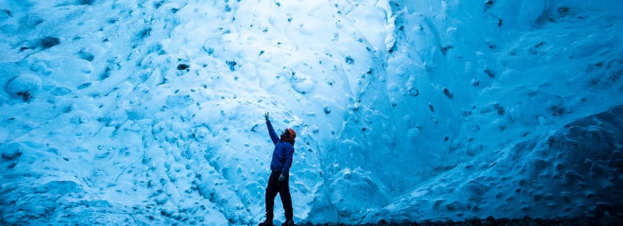 Jökulsárlón : visite de la grotte de glace sur le glacier Vatnajökull