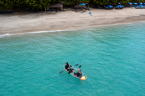 From Nipah Beach: Clear Canoe, SUP & Water Bike +Drone Shot Paddleboard with Drone Photos & Videos