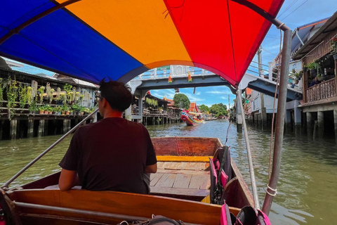 Tour privato di 3 ore del mercato galleggiante di Bangkok in barca piatta