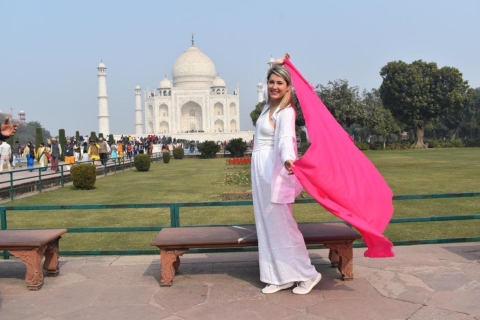 De Delhi : visite du Taj Mahal, du fort d'Agra et du Baby Taj en voitureseul guide