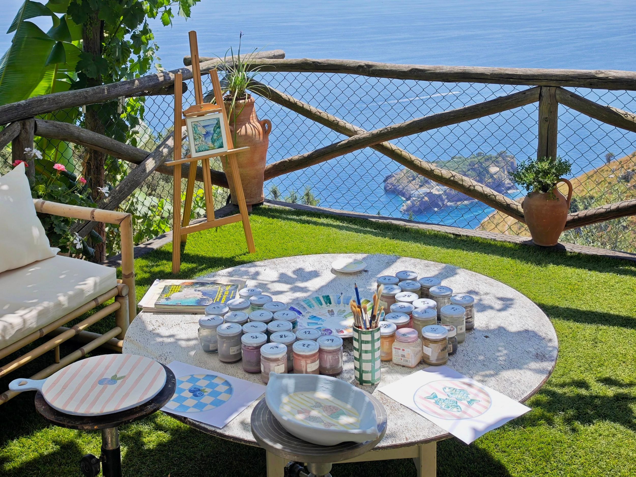Sorrent: Keramik-Workshop im Privathaushalt mit Wein und Snacks
