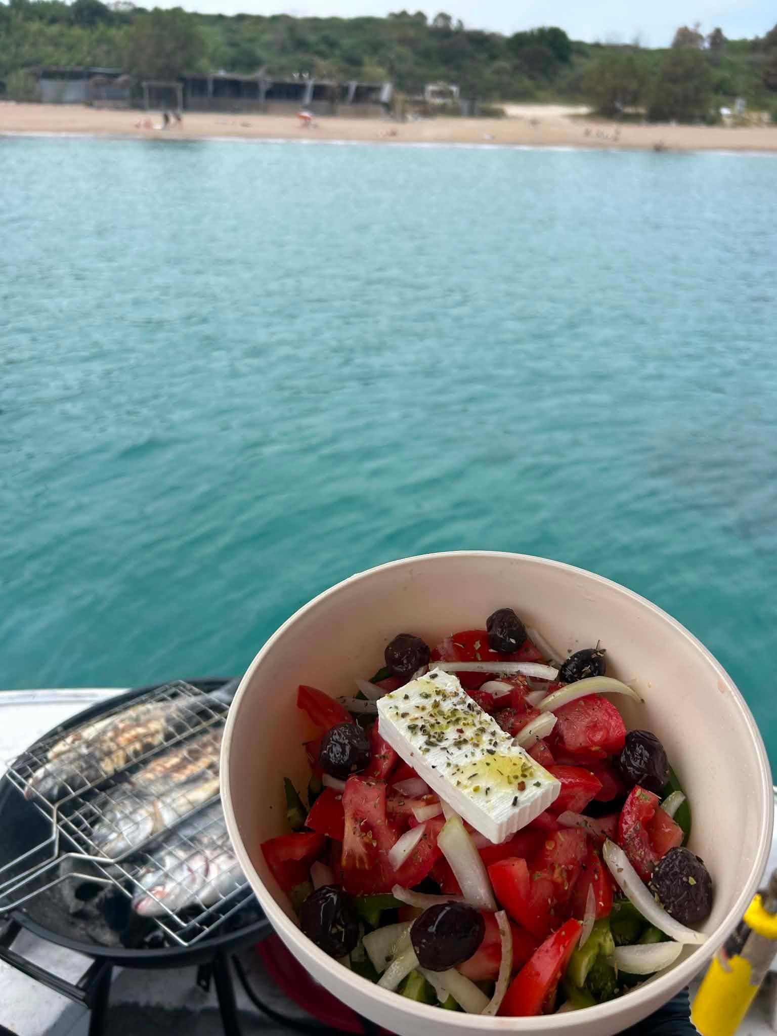 Rhodos: Angeltour mit Barbecue, Schwimmen und Getränken
