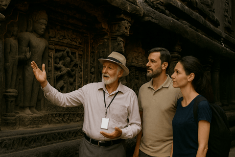 From Mumbai: 3 in 1 Ajanta-Ellora-MiniTajMahal with Flights Private Car with Flights, Entry Fees and Guide