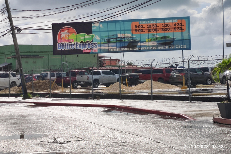 From Your Hotel in San Ignacio to Caye Caulker/Van + Ferry