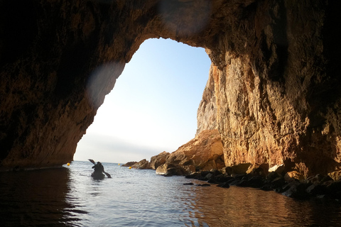 Jávea: Kajaktocht van Granadella Beach naar de zeegrotten