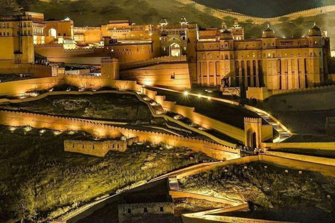 Delhi to Jaipur: Private Full-Day Guided City Highlights Car + Guide + Tickets+ Lunch