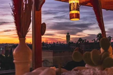 Marrakech: Cena en la azotea con vistas a la Koutoubia