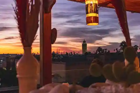 Marraquexe: Jantar no terraço com vista para Koutoubia