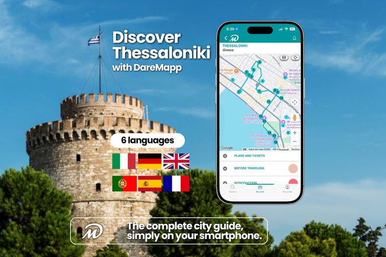 Thessaloniki: Private Guided Tour on Your Mobile Thessaloniki: Barbarossa Code and White Tower with Kit and Live Guide