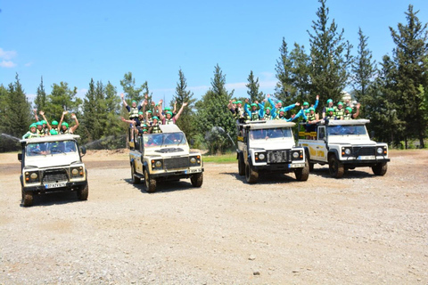 From Alanya: Köprülü Canyon Rafting, Jeep Safari, & Zipline Rafting Adventure (Meeting Point)