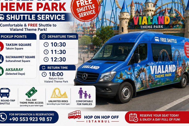 Istanbul: Vialand Theme Park Ticket with Round-Trip Shuttle Istanbul Vialand Theme Park Entry Ticket with Transfer