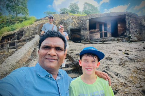 Mumbai: Kanheri Caves Guided Tour Kanheri Caves+Temple+Village+Tiger safri ( pickup & drop)