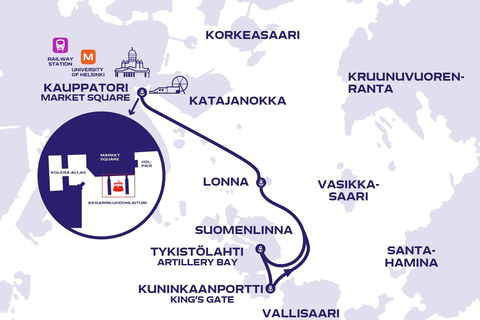 Helsinki : Croisière à arrêts multiples à Suomenlinna et Lonna